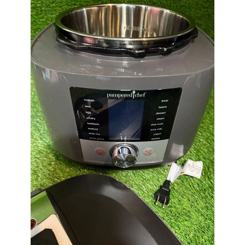 Pampered Chef Electric Multi Cooker Pressure Cooker‎ 6 Quart Gray Tested
